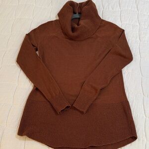 Cyrus Rich Brown Cowl Neck Sweater